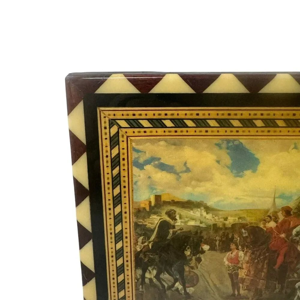 Mosaic Inlaid  Wooden Art  8”x6” inches “Recuerdo De Granada” - Miguel LAGUNA